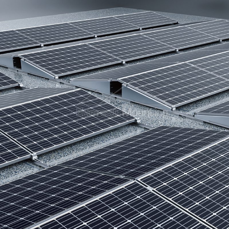 Aluminum East-West Aluminum Ballasted Flat Roof Solar Bracket