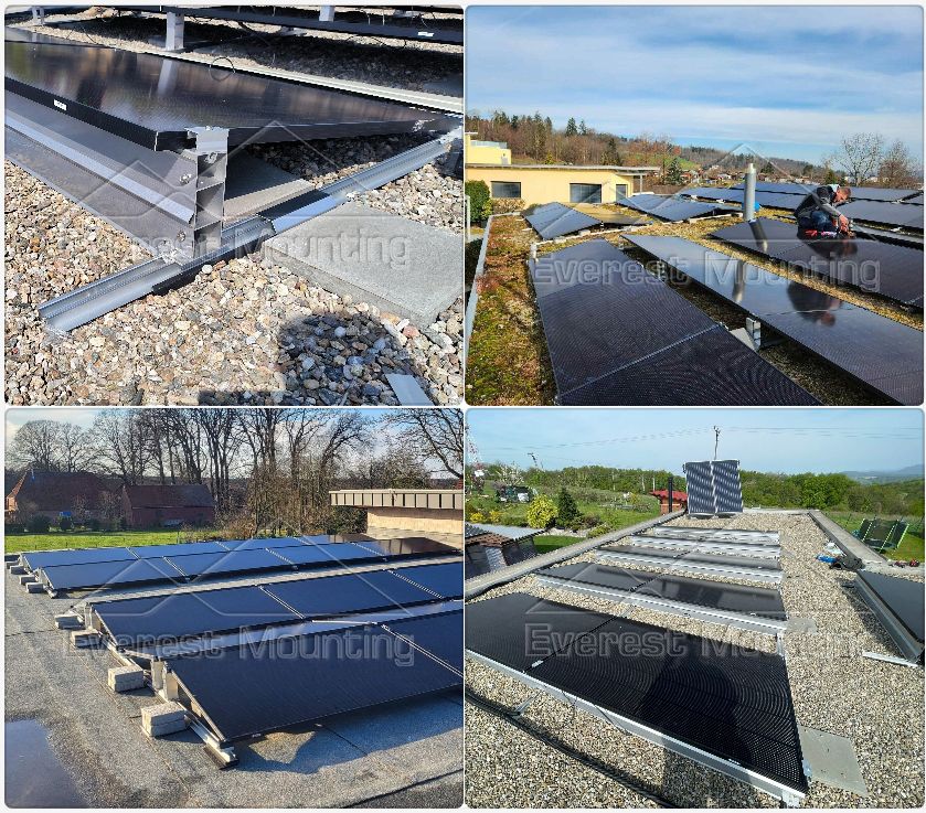solar flat roof mounting structure