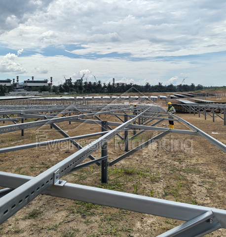 75MW-ZAM Steel Solar Ground Mounting Racking Solution in Malaysia